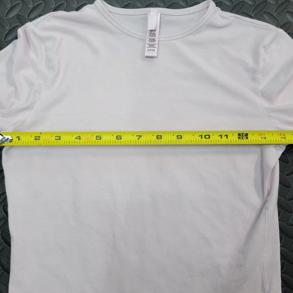 SKIMS Long Sleeve Crop Top Womens Small White Stretch Fitted Basic Tee Capsule - Picture 4 of 6